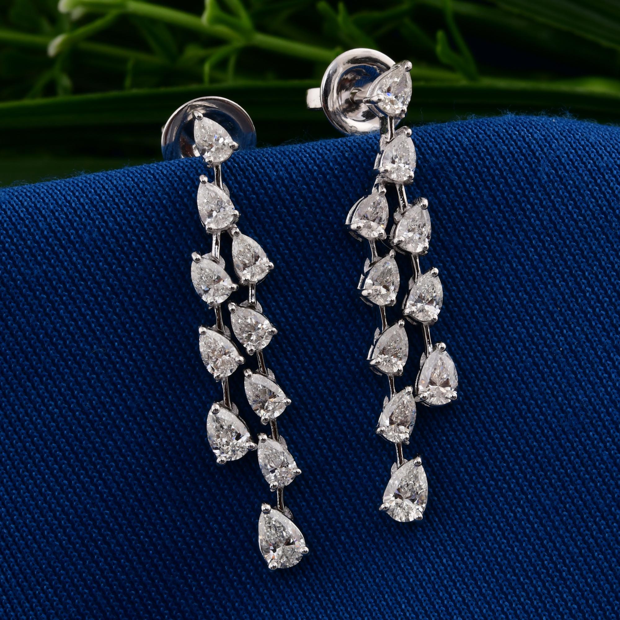 Moderne Boucles d'oreilles en or blanc 18 carats avec diamants naturels en forme de poire de 2,27 carats SI/H en vente