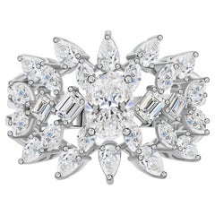 Natural 2.28 Carat SI Clarity HI Color Diamond Ring 18 Karat White Gold Jewelry