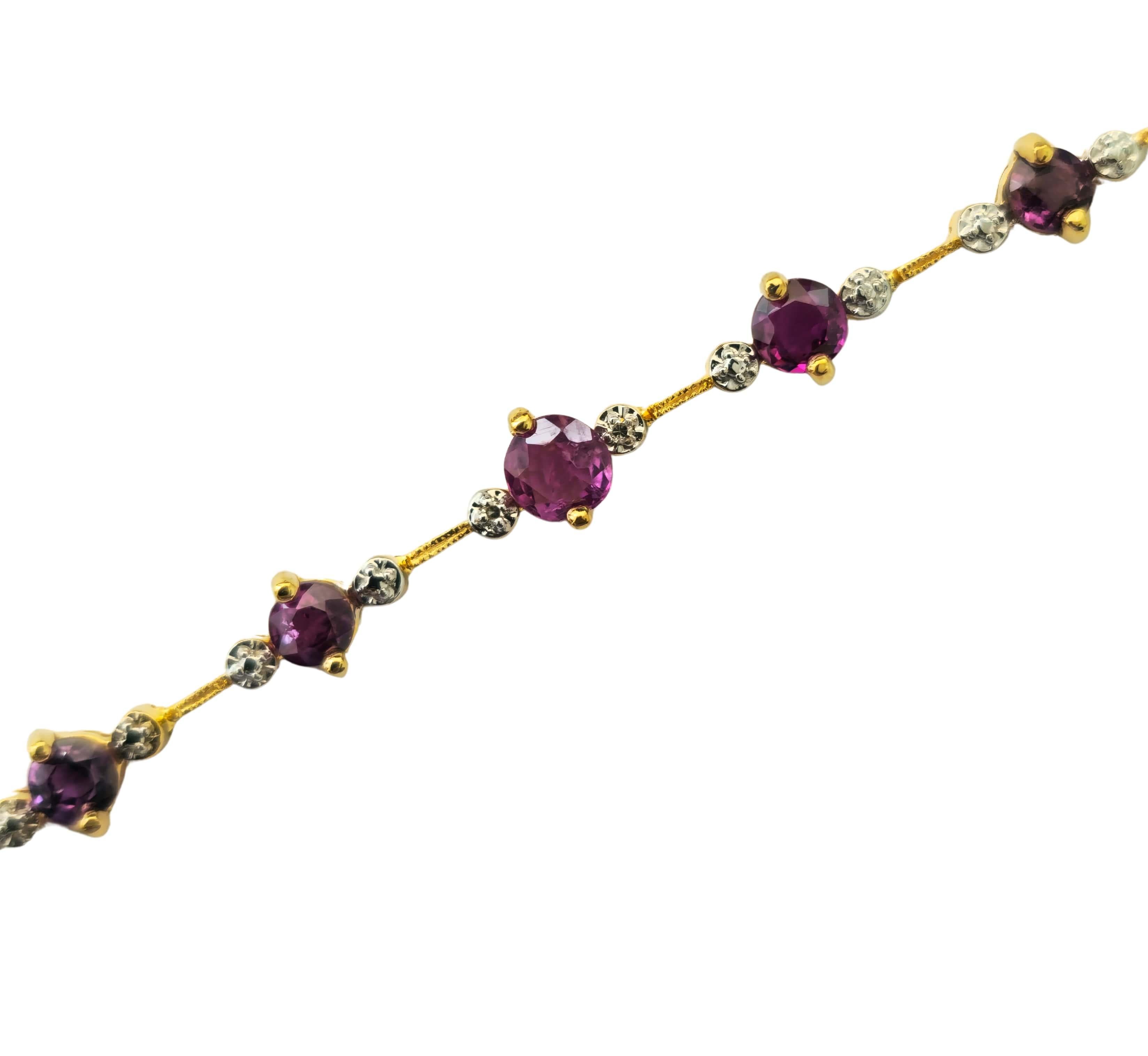 Retro Natural 2.30 Carat Rubelite & Diamond cut Bracelet For Her For Sale