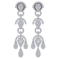 Boucles d
oreilles en or blanc 18 carats diamant naturel 2.30 carats SI/H taille ronde et brillante