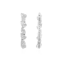 Natural 2.33 Carat SI Clarity HI Color Diamond Hoop Earrings 18 Karat White Gold