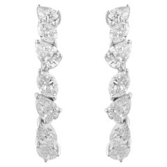 Natural 2.33 Carat SI Clarity HI Color Diamond Hoop Earrings 18 Karat White Gold