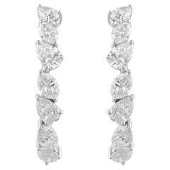 Natural 2.33 Carat SI Clarity HI Color Diamond Hoop Earrings 18 Karat White Gold