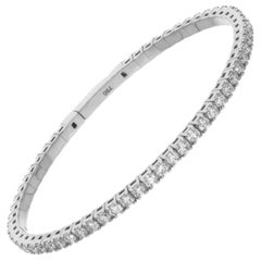 Bracciale con diamanti naturali da 2,35 carati in pavé in oro bianco 14 carati Gioielli di pregio