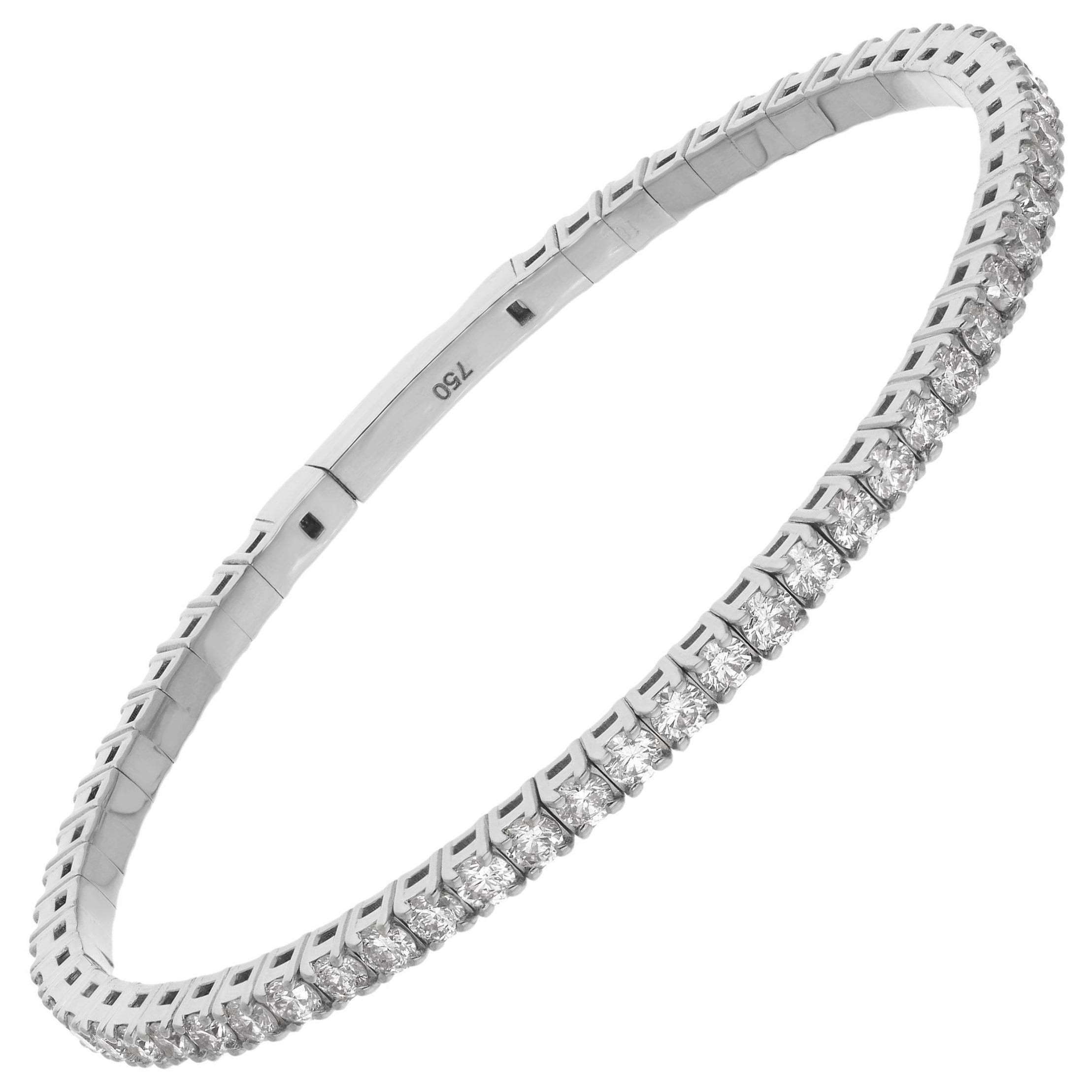 Bracciale con diamanti naturali da 2,35 carati e pavé in oro bianco 18 carati Gioielli di pregio