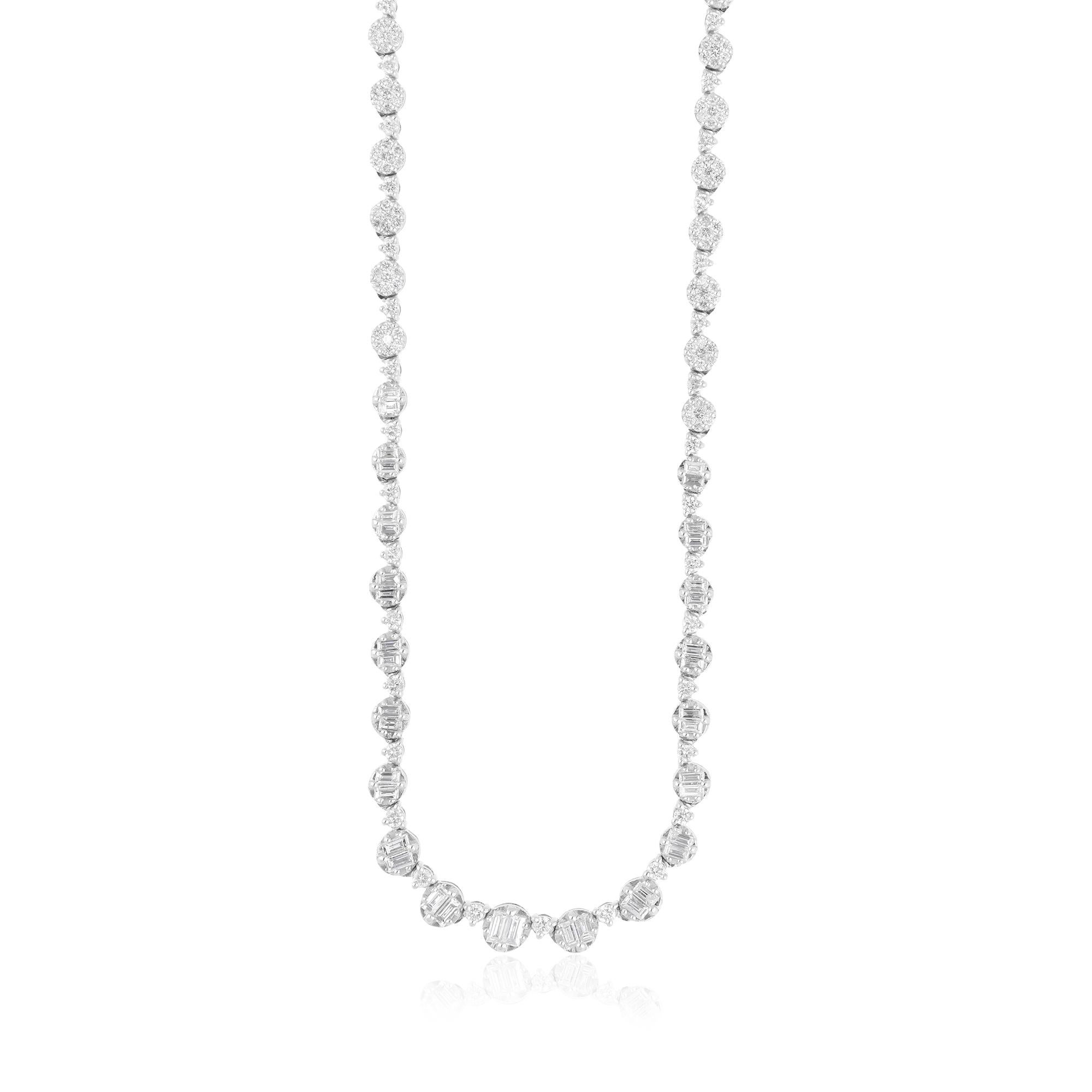 Indulge in the timeless elegance of this Natural SI Clarity HI Color Diamond Fine Necklace, a true statement piece crafted with meticulous attention to detail. Set in 14 karat white gold, this exquisite necklace exudes sophistication and