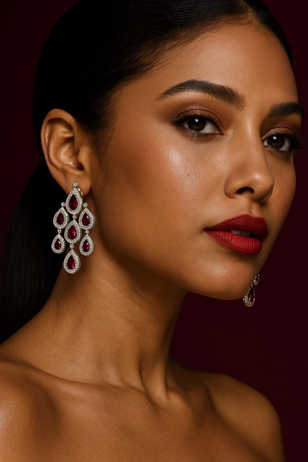 Natürliche 23,53 Karat Rubellit Turmalin & Diamant Chandelier Halo Ohrringe

Exquisites Paar Kronleuchter-Ohrringe aus massivem 18-karätigem Gold, mit zwei prächtigen natürlichen Rubellit-Turmalinen mit einem Gesamtgewicht von 23,53 Karat. Diese