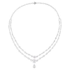 Collana a più fili con diamanti naturali da 24,16 carati in oro bianco 18 carati
