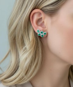 Natural 2.41cts Emerald & 0.88cts Diamond Earring in 14k Gold
