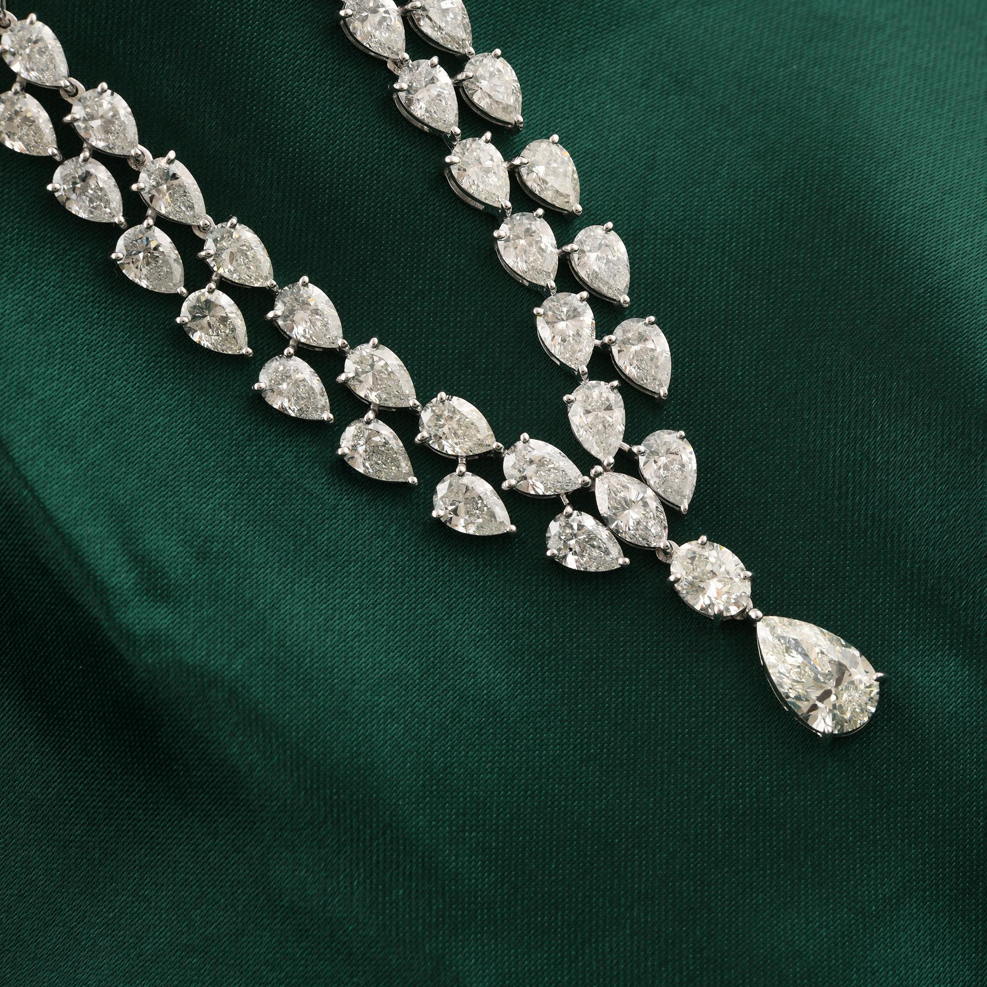 Collar de diamantes naturales de 24,36 quilates de oro blanco de 18 quilates con claridad SI y color HI Moderno en venta
