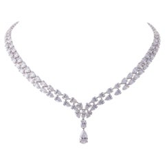 Collana di diamanti naturali da 24,36 carati SI Clarity HI Color Oro bianco 18 carati