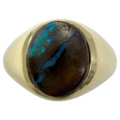 Anello con sigillo ovale in oro giallo australiano da 2,45 ct.