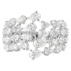 Natürlicher natürlicher 2,46 Karat SI Reinheit HI Farbe Birnen-Diamantring 18 Karat Weißgold