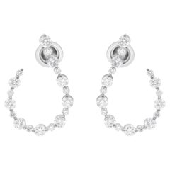 Boucles d'oreilles en diamant naturel de 2,48 carats, pureté SI, couleur HI, en or blanc 18 carats