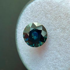 Natural 2.48ct Ceylon Sapphire Deep Teal Green Blue Round Cut 8mm Gemstone