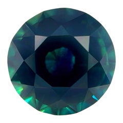 Natural 2.48ct Ceylon Sapphire Deep Teal Green Blue Round Cut 8mm Gemstone
