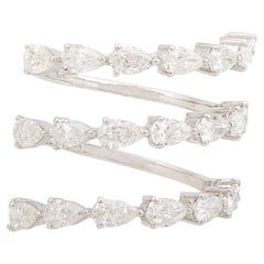 Nature 2.5 Carat SI/H Diamond Spiral Wrap Band Ring 18 Karat White Gold Jewelry