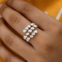 Natural 2.50 Carat SI/H Pear Oval Diamond Ring 14 Karat White Gold Jewelry