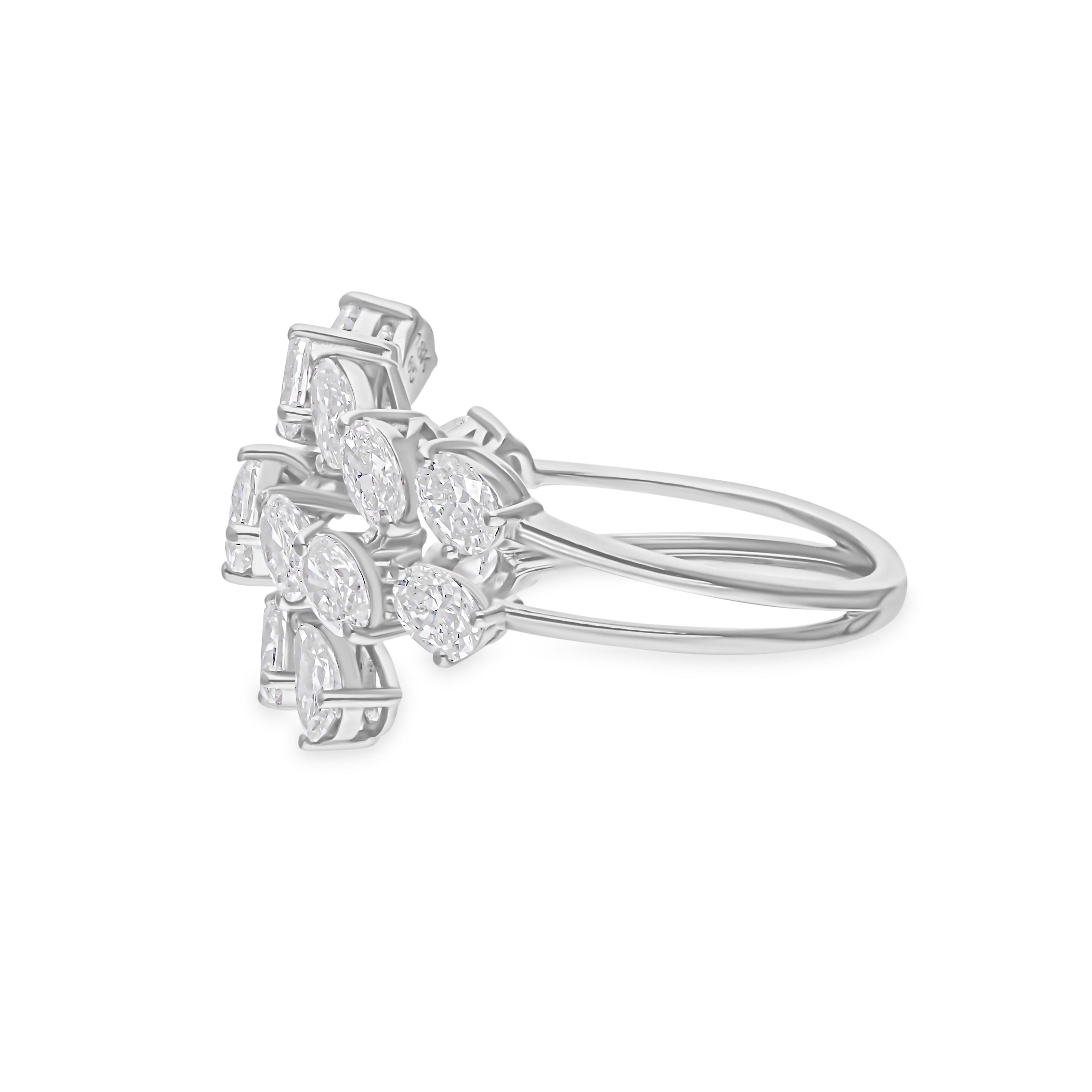 Im Angebot: Natürlicher natürlicher 2,50 Karat SI/H birnenförmiger ovaler Diamant-Wickelring aus 18 Karat Weißgold Schmuck () 7