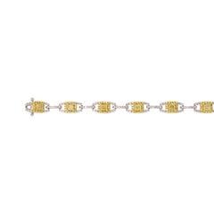 Bracelet en or 18 carats avec diamants jaunes et blancs de 2,50 carats