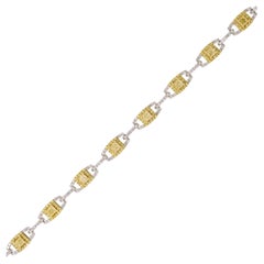 Bracelet en or 18 carats avec diamants jaunes et blancs de 2,50 carats
