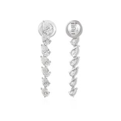 1/4 Carat SI Clarity H Color Pear Brilliant Cut Diamond Earrings 18k White Gold