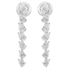1/4 Carat SI Clarity H Color Pear Brilliant Cut Diamond Earrings 18k White Gold
