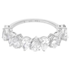 Bague en or blanc 18 carats avec diamant poire naturel de 2,51 carats de pureté SI de couleur hi-colore