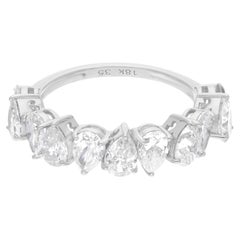 Natural 2.51 Carat SI Clarity HI Color Pear Diamond Ring 18 Karat White Gold
