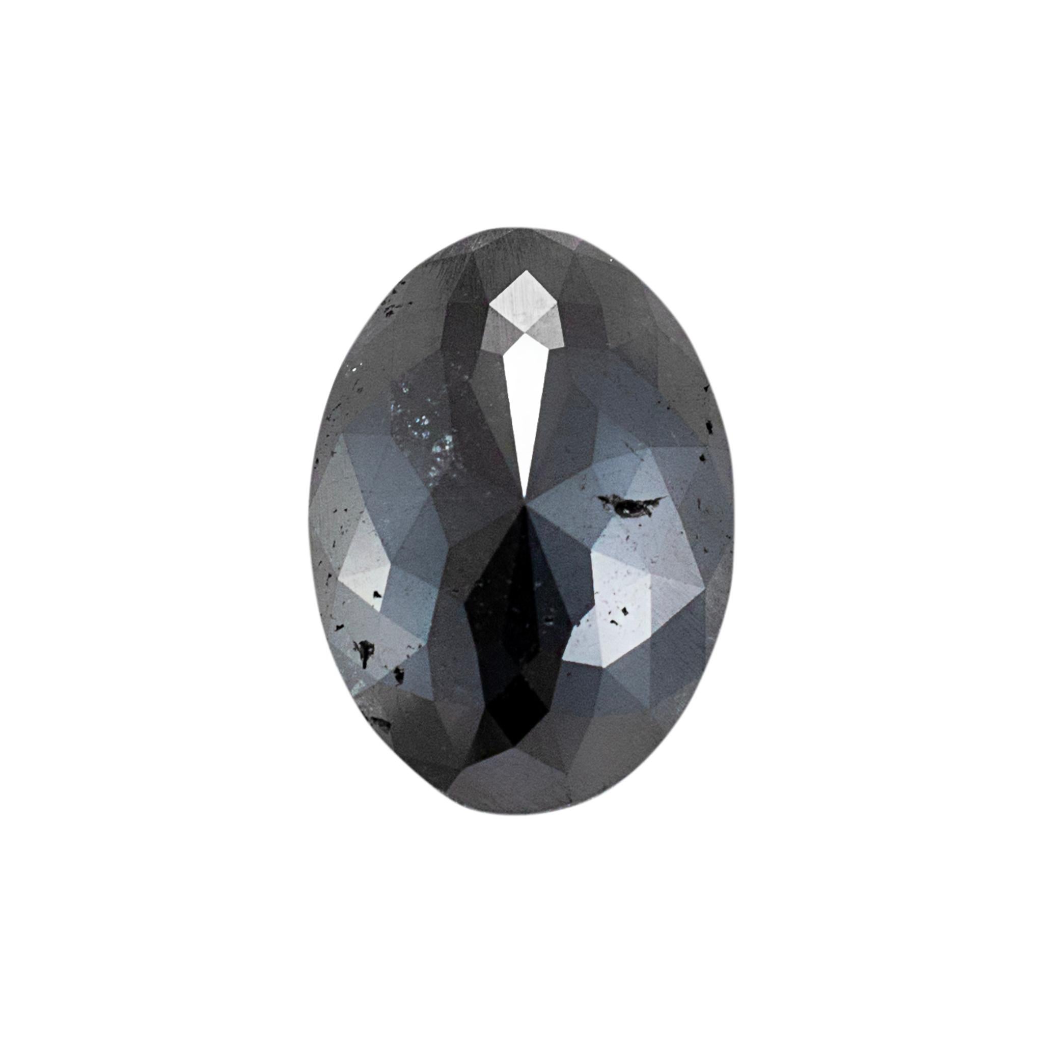 Diamante negro natural de forma ovalada de 25,13 quilates Corte oval en venta