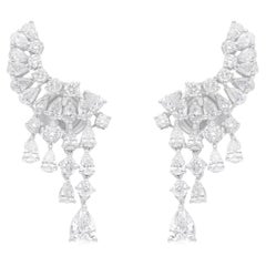Orecchini di diamanti tondi a pera naturali da 2,52 carati SI/H Gioielli in oro bianco 14 carati