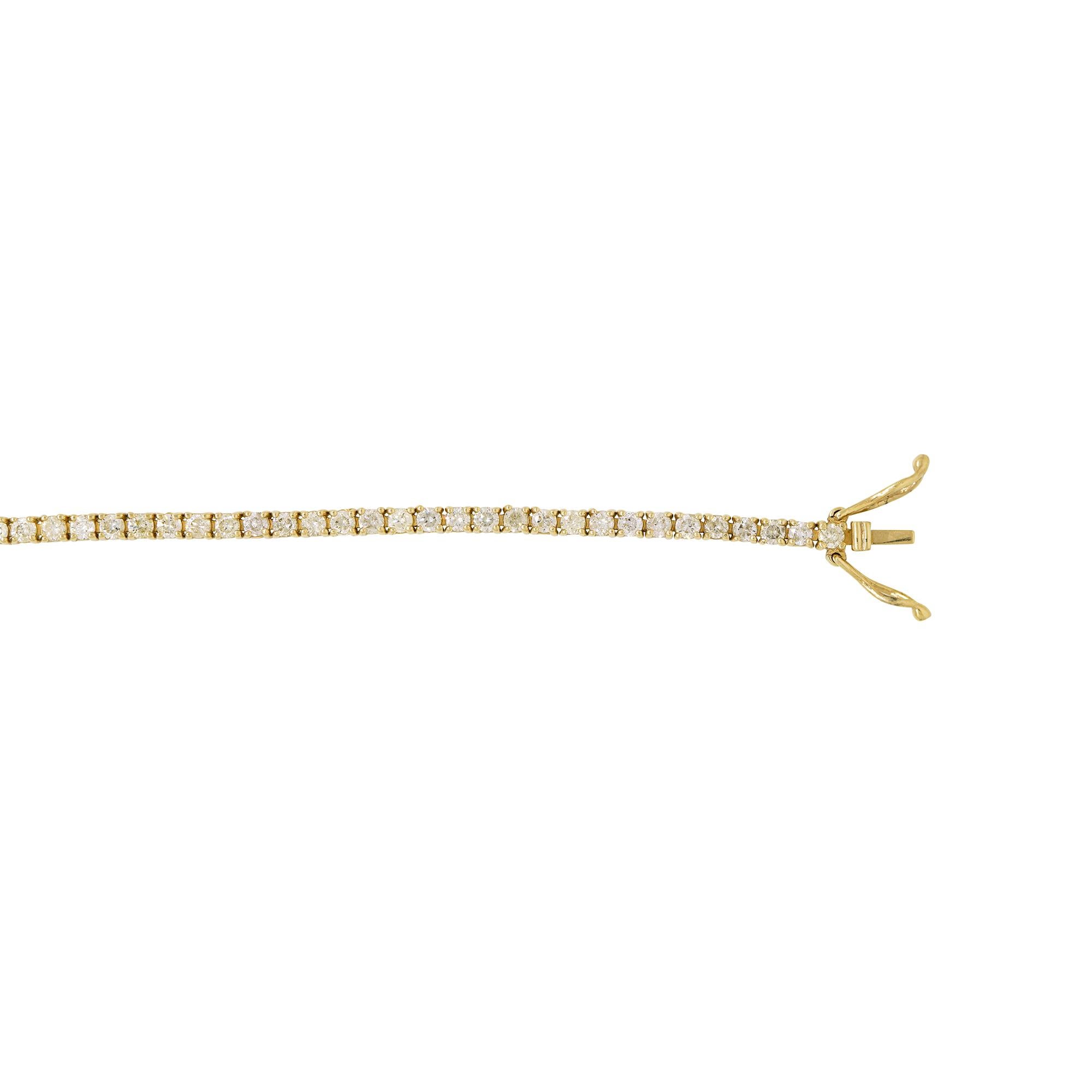 Taglio rotondo Nature 2,53 Carati Diamante Rotondo Brillante 14 Carati Bracciale Tennis In Stock in vendita