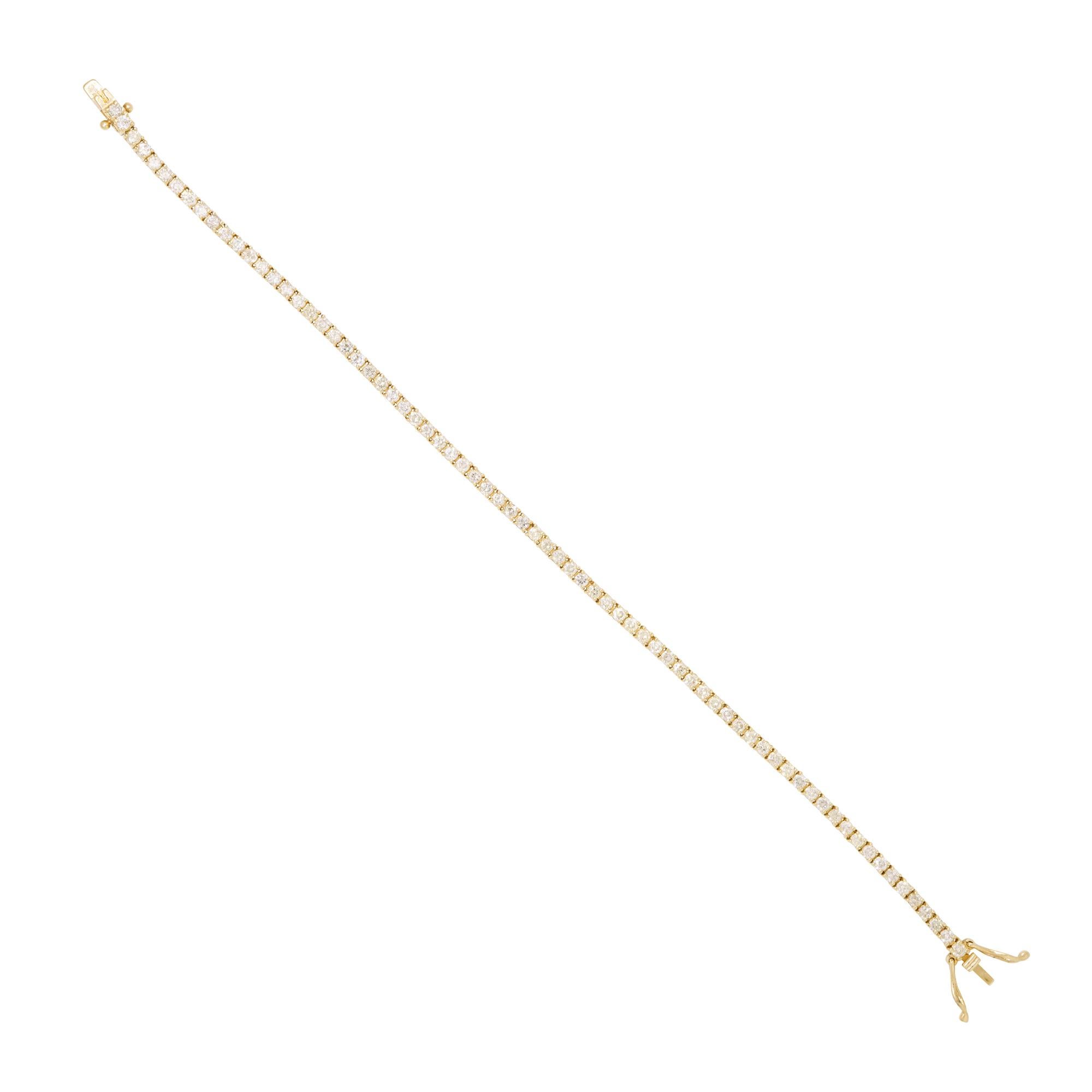 Nature 2,53 Carati Diamante Rotondo Brillante 14 Carati Bracciale Tennis In Stock In condizioni ottime in vendita a Boca Raton, FL