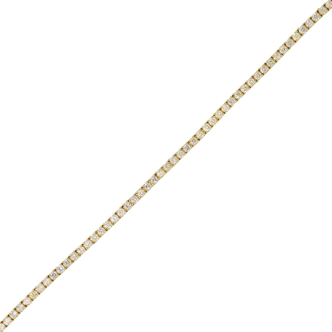 Donna Nature 2,53 Carati Diamante Rotondo Brillante 14 Carati Bracciale Tennis In Stock in vendita