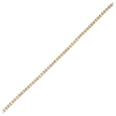 Bracelet tennis de 14 carats avec diamants ronds brillants naturels de 2,53 carats, en stock