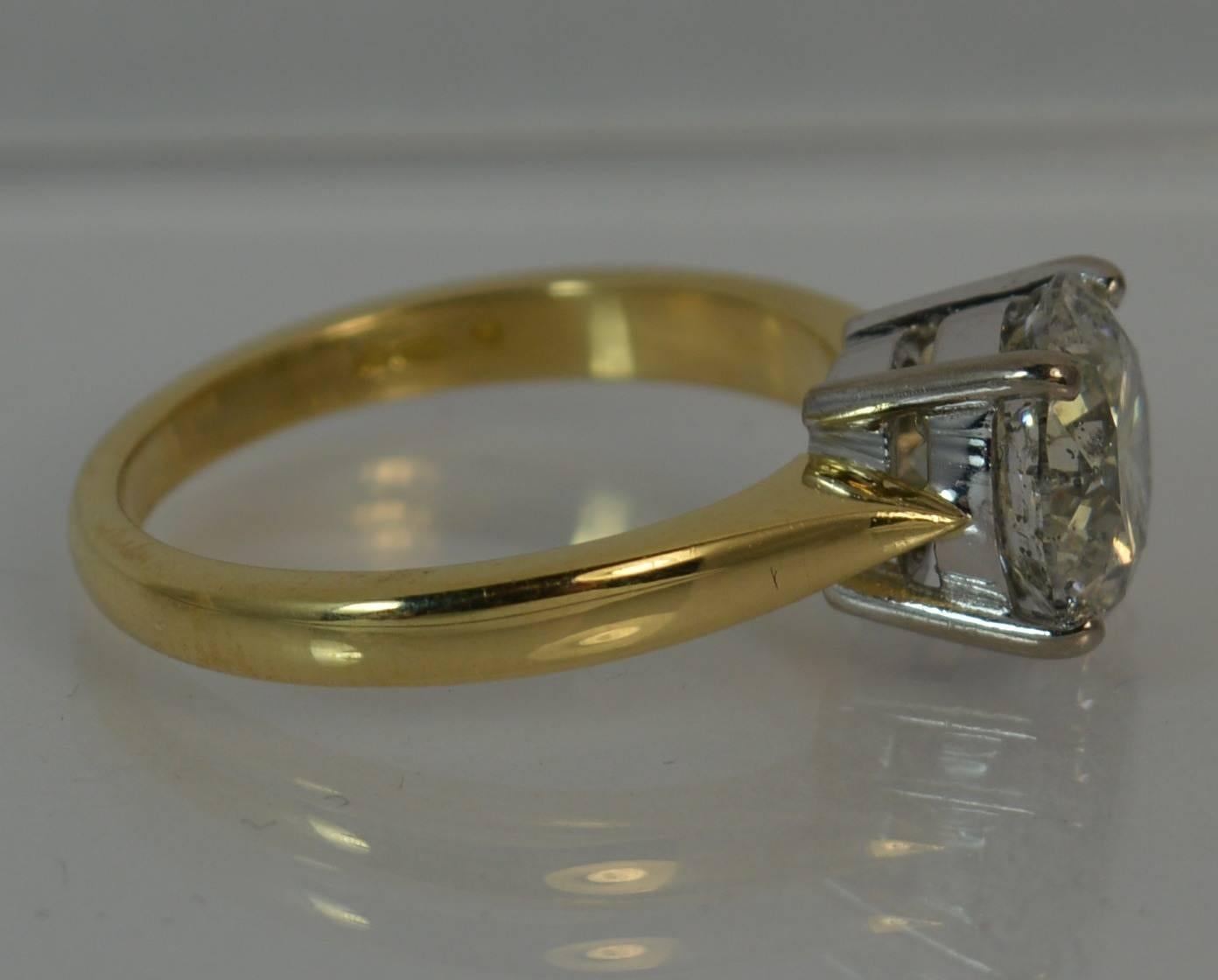 Natural 2.54 Carat Diamond and 18 Carat Gold Solitaire Engagement Ring 5