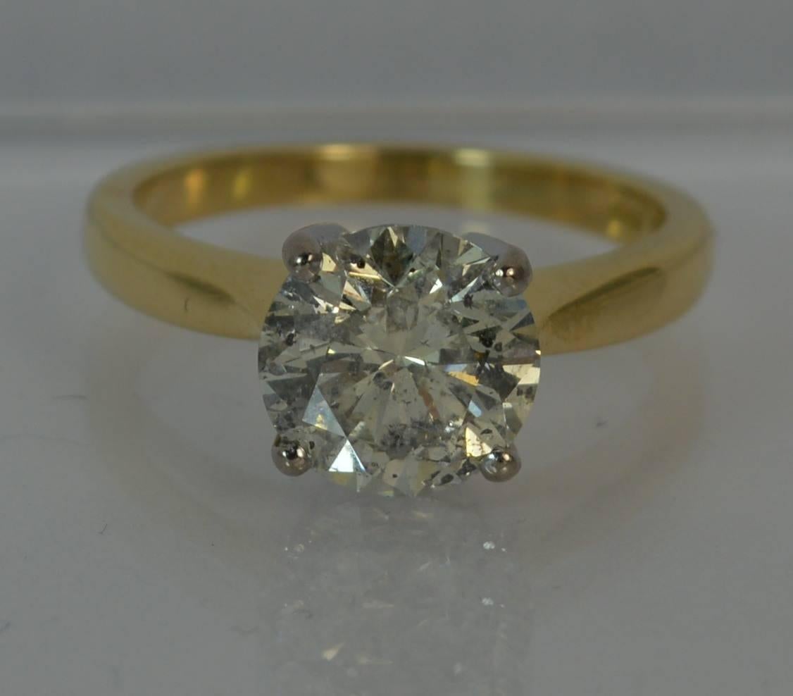 Natural 2.54 Carat Diamond and 18 Carat Gold Solitaire Engagement Ring 6