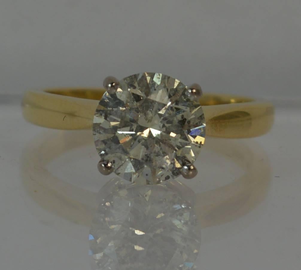 Natural 2.54 Carat Diamond and 18 Carat Gold Solitaire Engagement Ring 7