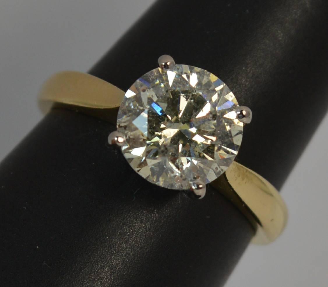 Natural 2.54 Carat Diamond and 18 Carat Gold Solitaire Engagement Ring 10