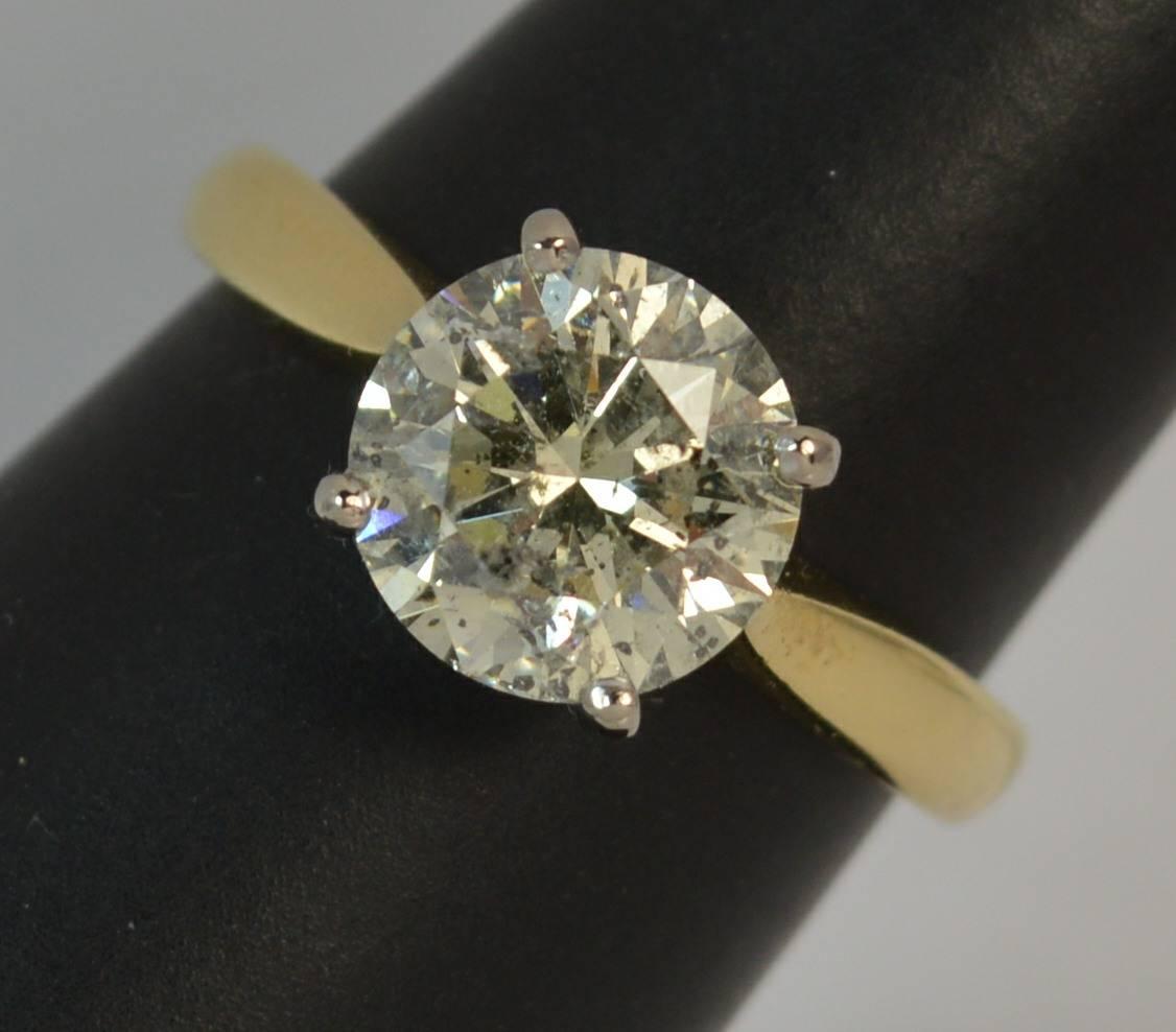 Natural 2.54 Carat Diamond and 18 Carat Gold Solitaire Engagement Ring 11