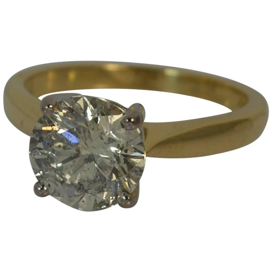 Natural 2.54 Carat Diamond and 18 Carat Gold Solitaire Engagement Ring