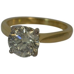 Natural 2.54 Carat Diamond and 18 Carat Gold Solitaire Engagement Ring