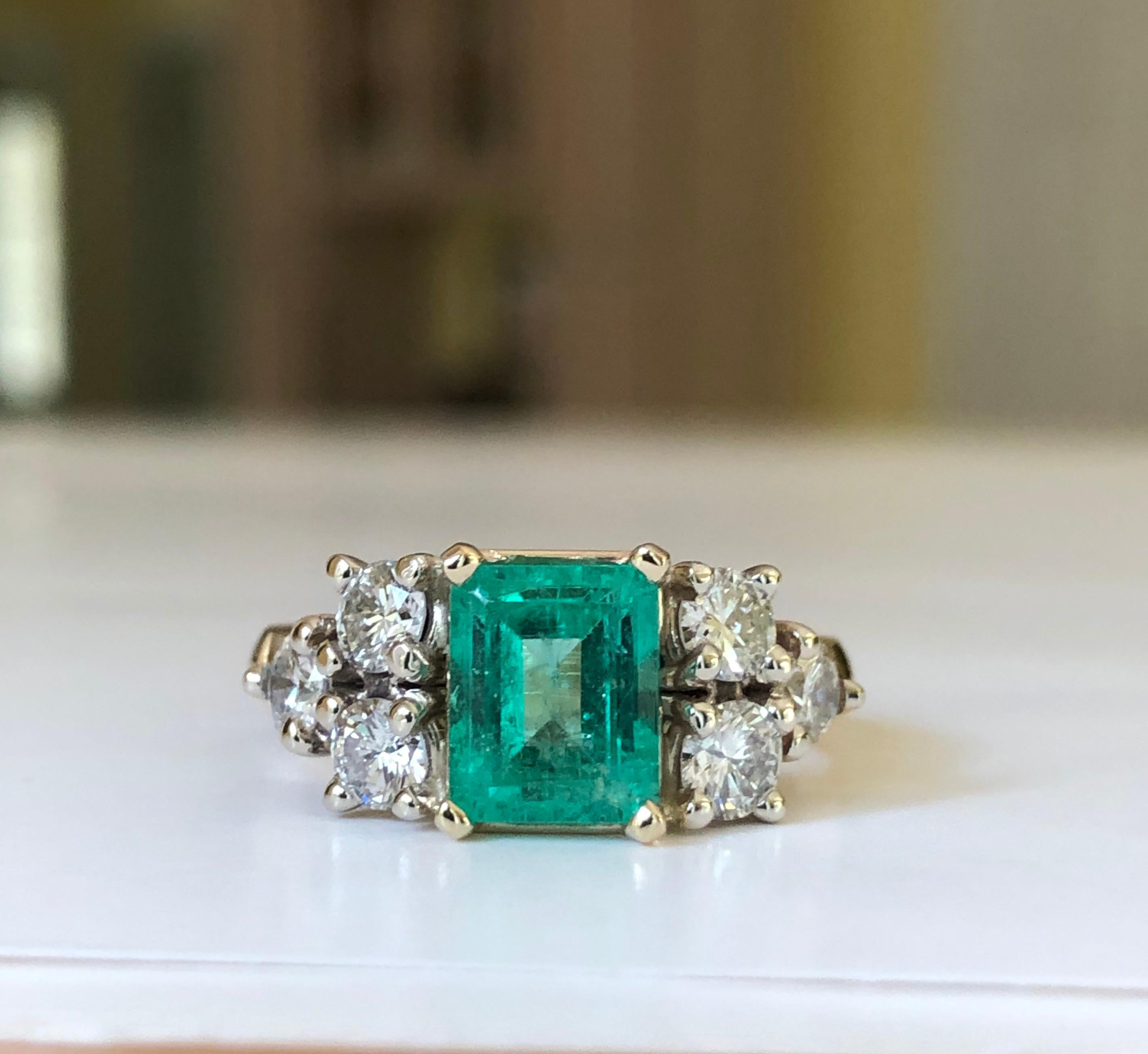 Emeralds Maravellous Colombian Emerald Diamond Engagement Ring 2.57 Carat For Sale 6