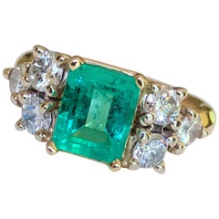 Emeralds Maravellous Colombian Emerald Diamond Engagement Ring 2.57 Carat
