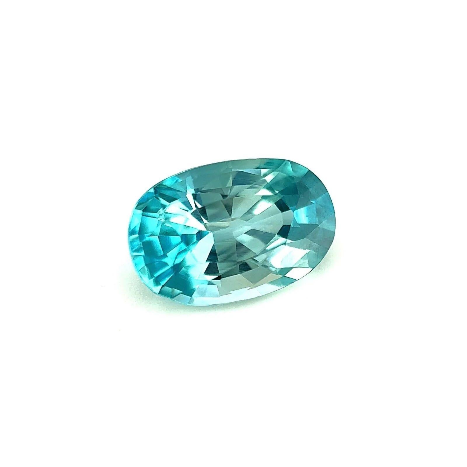 Natural 2.58ct Vivid Neon Blue Zircon Oval Cut Loose Gemstone 9.5x6.3mm VS

Natural Vivid Neon Blue Zircon Gemstone.
2.58 Carat with a beautiful neon blue colour and very good clarity, a clean stone with only some small natural inclusions visible
