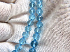 Natural 260 Carat Blue Topaz and Sapphire Diamond Necklace 14 Karat*