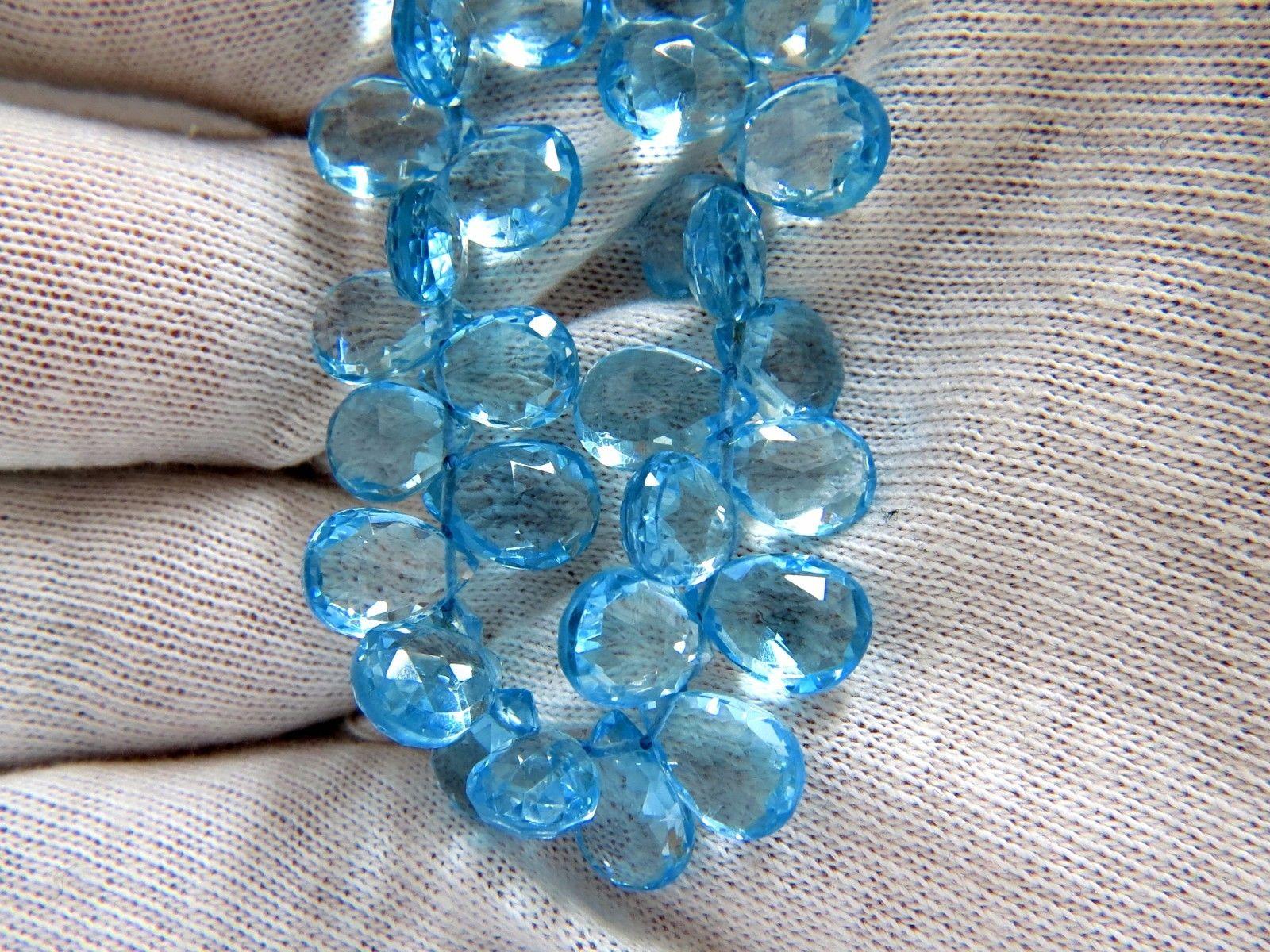Rose Cut Natural 260 Carat Blue Topaz and Sapphire Diamond Necklace 14 Karat For Sale