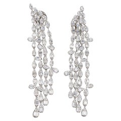 Nature 2.60 Carat SI/H Diamond Chandelier Earrings 18 Karat White Gold Jewelry