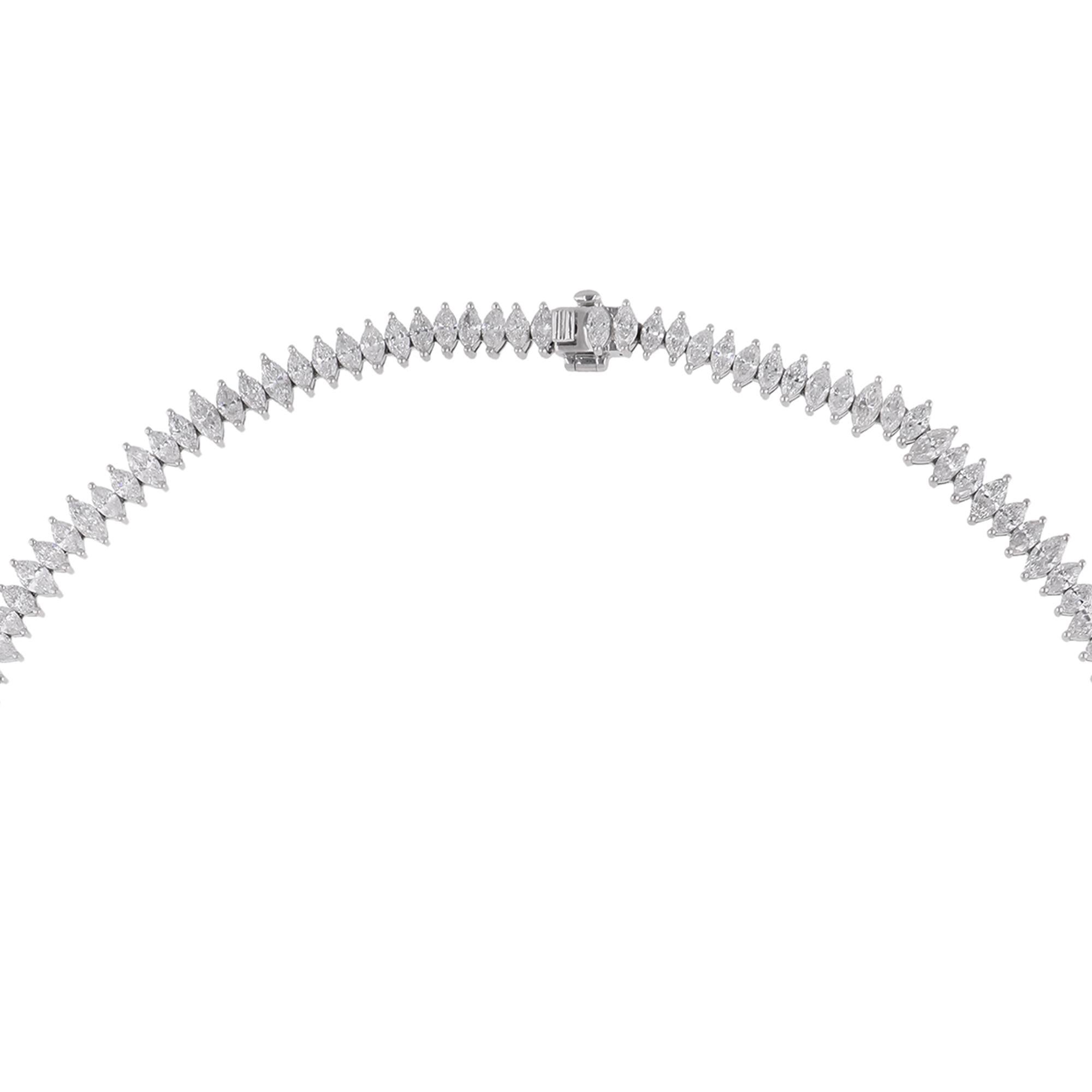 Women's Natural 26.36 Carat Marquise Diamond Choker Necklace 14 Karat White Gold Jewelry For Sale