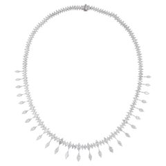 Natural 26.36 Carat Marquise Diamond Choker Necklace 18 Karat White Gold Jewelry